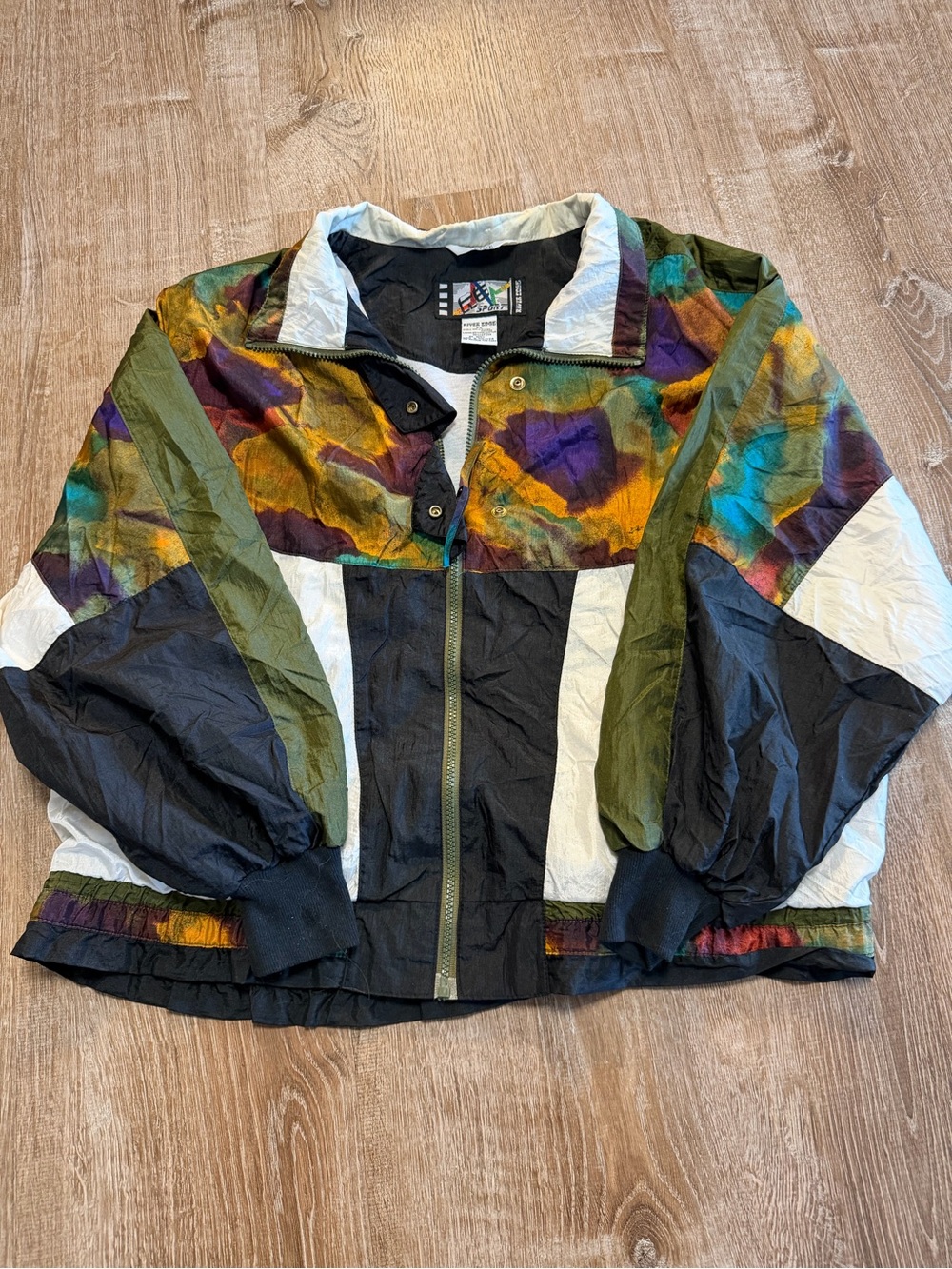 Vintage 90s River Edge Sport Colorblock Windbreaker Jacket Multicolor Retro